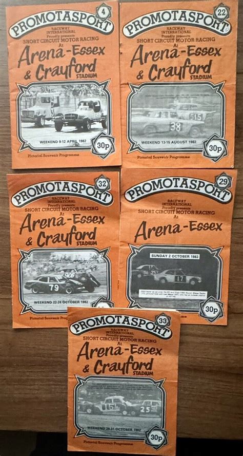 5 x ARENA ESSEX BANGER RACING PROGRAMMES 1982 PROMOTASPORT PRI | eBay