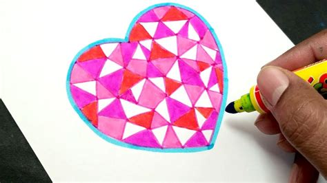 Heart drawing for kids || Very easy ll Sketch pen - YouTube