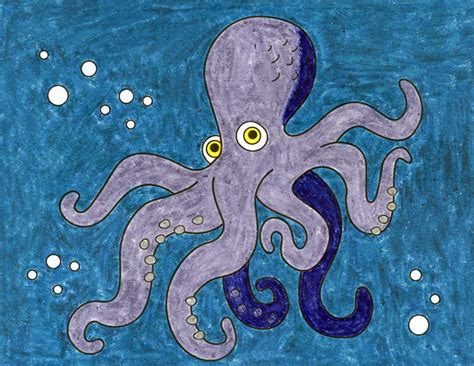 Easy How to Draw an Octopus Tutorial and Octopus Coloring Page
