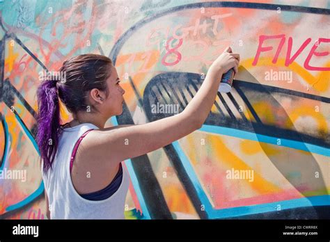 Female Muslin Graffiti painter at work at Muslim Fest in Mississauga ...