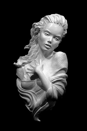 The Letter - view 3 - porcelain sculpture of a beautiful woman