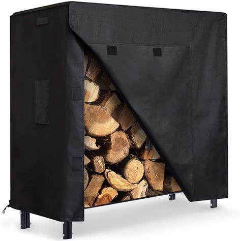 Firewood Rack Cover, Outdoor Log Rack Cover 4 feet 600D Waterproof,48(L)x42(W)x24(H) inches ...