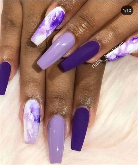 25+ Beautiful Marble Nail Design Ideas - The Glossychic | Purple nail ...