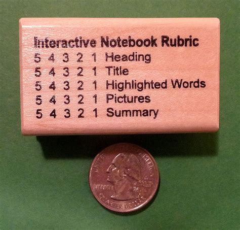 Interactive Notebook Rubric 54321, Teacher's Wood Mounted Rubber Stamp | Interactive notebook ...