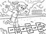 Playing Hopskotch coloring Page  Coloring Pages 4 U sketch template