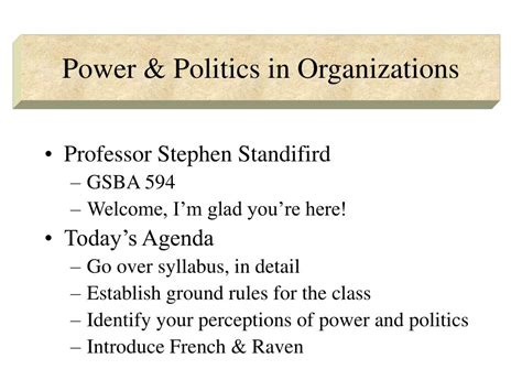 PPT - Power & Politics in Organizations PowerPoint Presentation - ID:359842