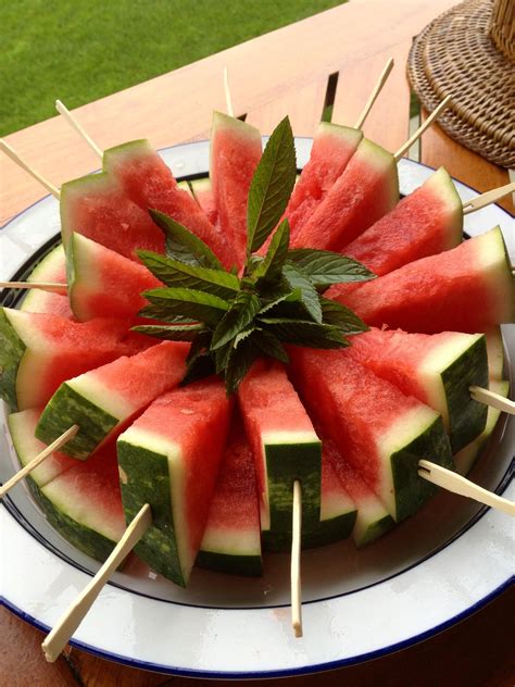 Dessert at lunch today included watermelon pops; an irresistible presentation. At Annie Falk's ...
