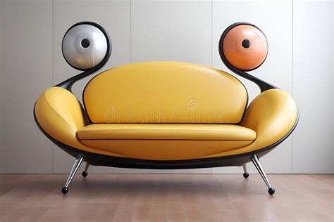 Surrealistic Stylish Leather Sofa in Yellow Color. Generative AI Stock ...