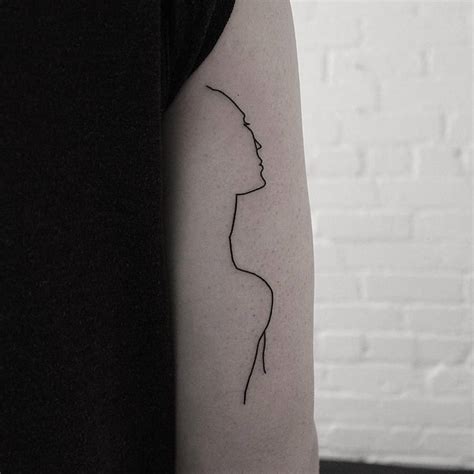 Thin line silhouette tattoo - Tattoogrid.net