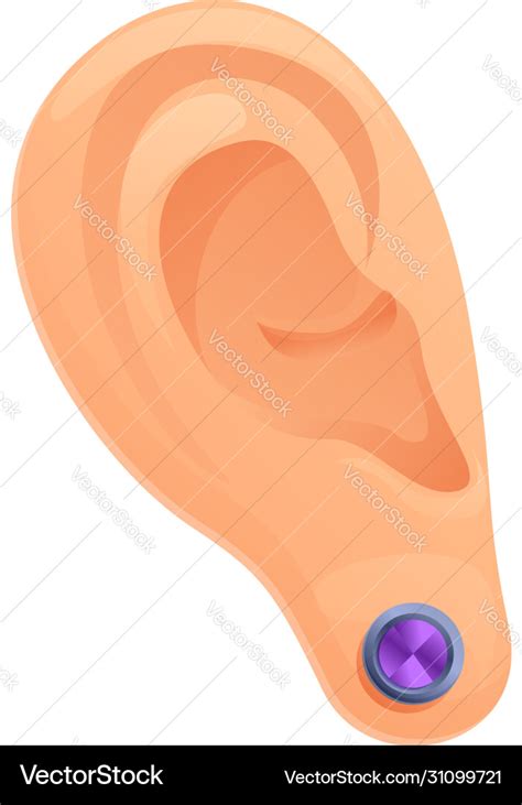 Jewel ear piercing icon cartoon style Royalty Free Vector