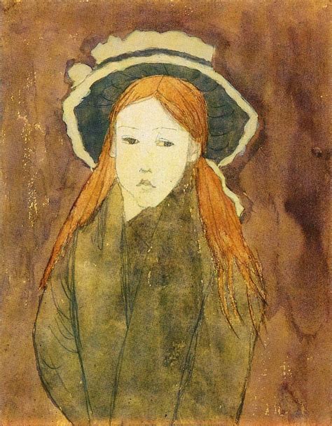 labellefilleart: Little Girl Wearing a Large Hat, Gwen John Painting Of Girl, Artwork Painting ...