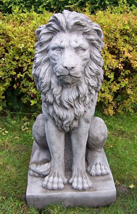 Lion Garden ornament Stone Statues, Garden Ornaments, Gates, Yard Decorations, Gate | Lion ...