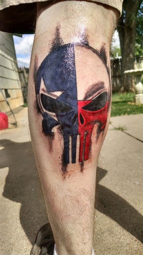 Texas Flag Punisher Tattoo | Texas tattoos, Punisher skull tattoo ...