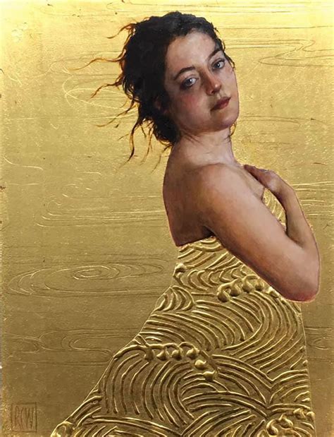 Artist Stephanie Rew Creates Figurative Paintings With Gold Adornments - TodaysChronic.com