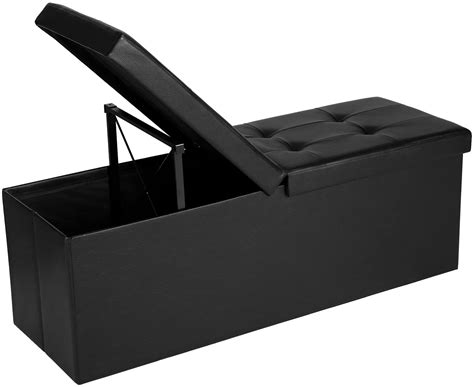 Simplify Faux Leather Folding Storage Ottoman Cube in Red - Walmart.com