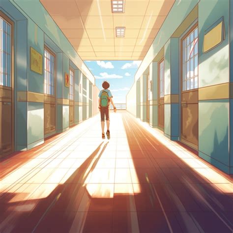 Premium AI Image | Elementary school corridor