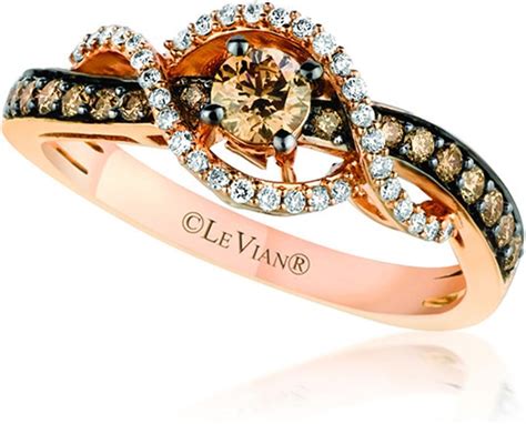 Amazon.com: LeVian 14K Rose Gold Ring Featuring 0.23 Carat Center Chocolate Diamond (6): Jewelry