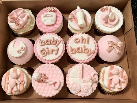 Baby girl baby shower cupcakes pink /rose gold | Baby shower cupcakes, Baby shower, Vintage cupcake