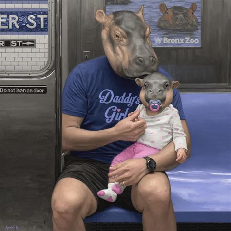 Animal-Human Hybrids Spotted on New York Subway in Surreal Paintings by ...