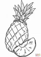 Pineapple Coloring Page For Kids sketch template