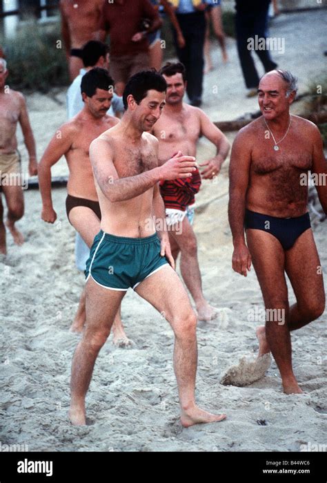 Prince Charles swimming at Cottesloe Beach in Perth Australia April ...