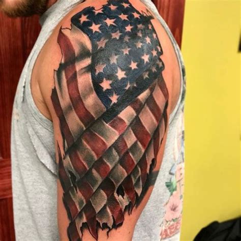 101 Best American Flag Tattoos: Patriotic Design Ideas (2021 Guide) | Flag tattoo, American flag ...