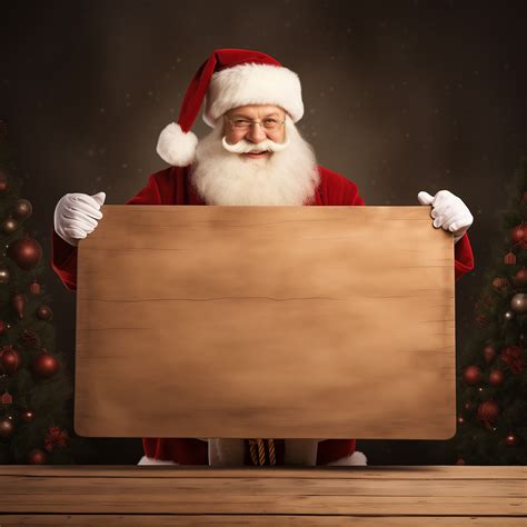 Santa Claus And Blank Board Free Stock Photo - Public Domain Pictures