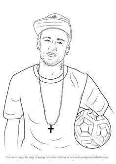 Learn How to Draw Neymar Jr. (Footballers) Step by Step : Drawing Tutorials Neymar Jr Trikot ...