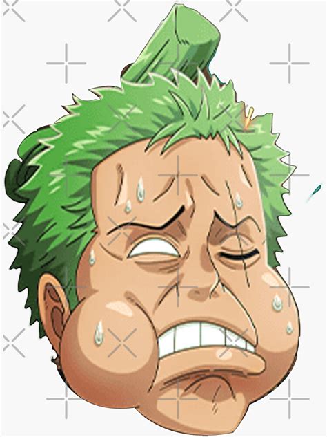 "Roronoa Zoro Funny Face" Sticker by Noobies95 | Redbubble