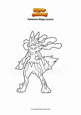 Disegno da colorare Pokemon Mega Lucario  Supercoloredcom sketch template