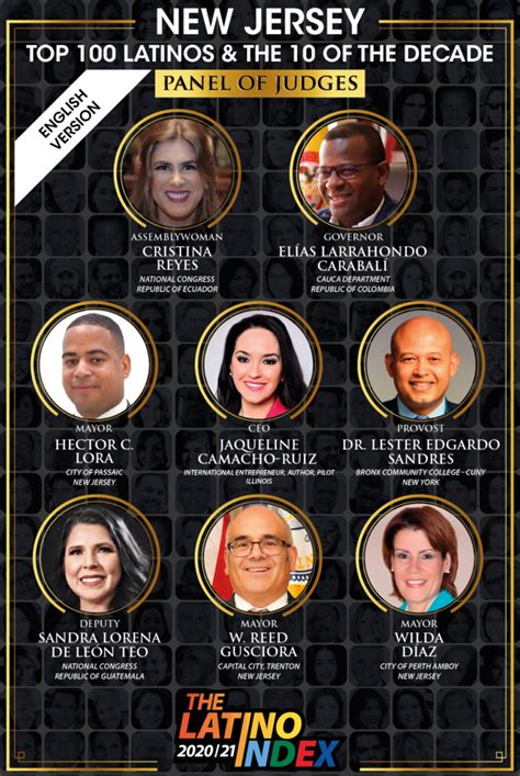 NEW JERSEY’S 2020 TOP LATINOS Prestigious panel of judges to select New Jersey’s Top 100 Latino ...