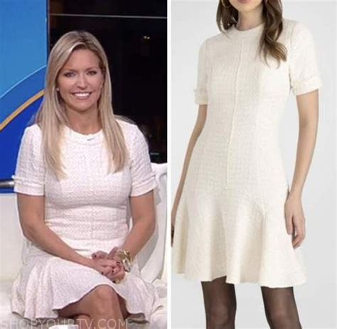 Fox and Friends: January 2023 Ainsley Earhardt's Ivory Tweed Flare Mini ...