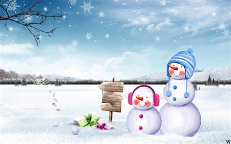 Winter Snowman Wallpaper - WallpaperSafari