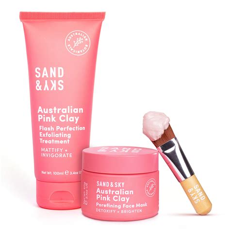 Sand & Sky Perfect Skin Bundle. Australian Pink Clay Face Mask Set - Buy Online in UAE. | Beauty ...