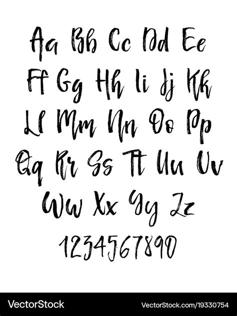 Handwritten brush style modern cursive font Vector Image