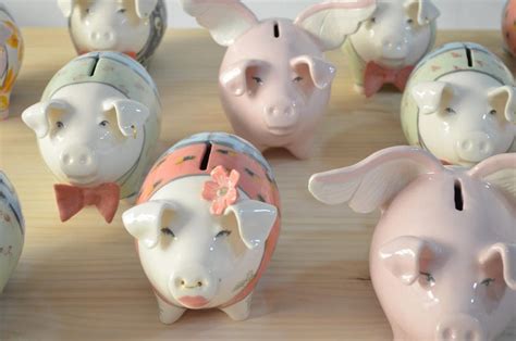 Cute Handmade Ceramic Piggy Bank Adorable Hand Painted Piggy - Etsy