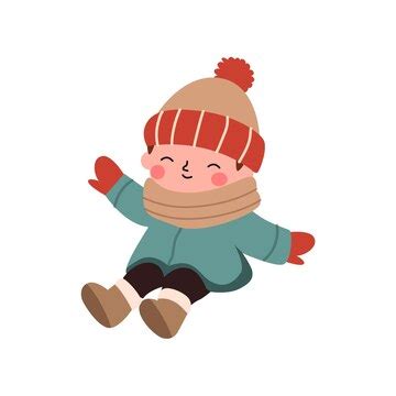 Premium Vector | Little baby boy in winter cartoon vector illustration ...