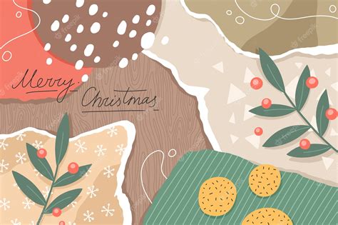 Premium Vector | Flat christmas collage template