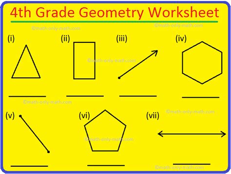 Printable Math Worksheets For 4th Grade Geometry | Elcho Table