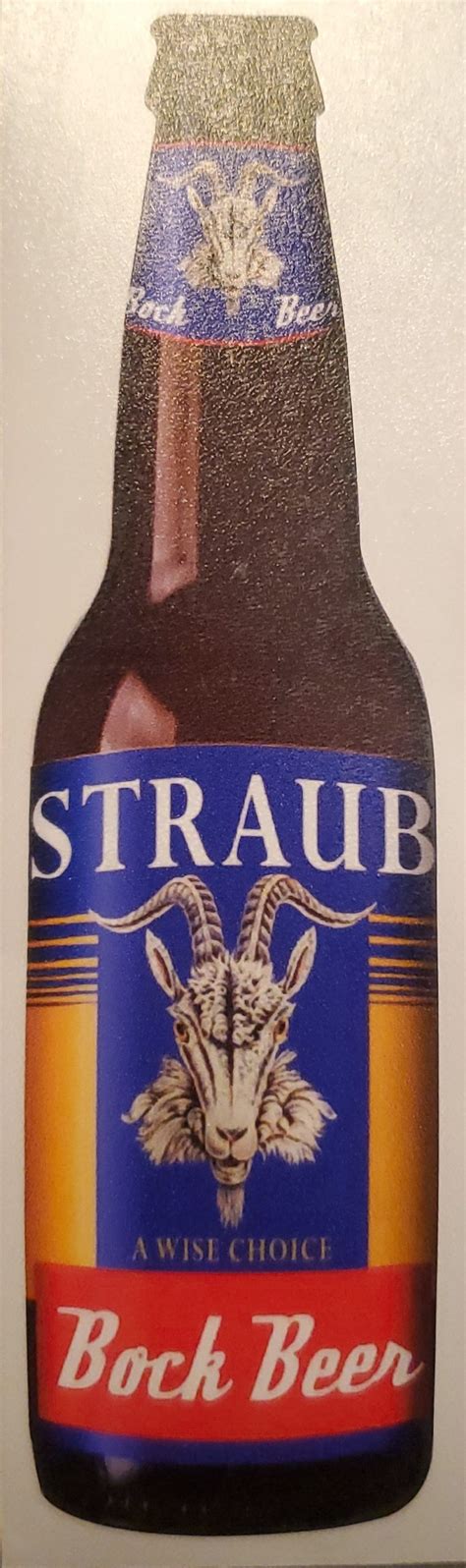 Bock Beer Bottle Decal - Straub Brewery