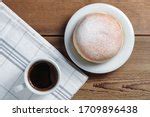Free Image of Coffee and Doughnuts on Top of Wooden Table | Freebie ...