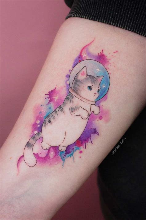 Watercolor Tattoo Cat