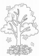 Fall Tree Coloring Page For Kids sketch template