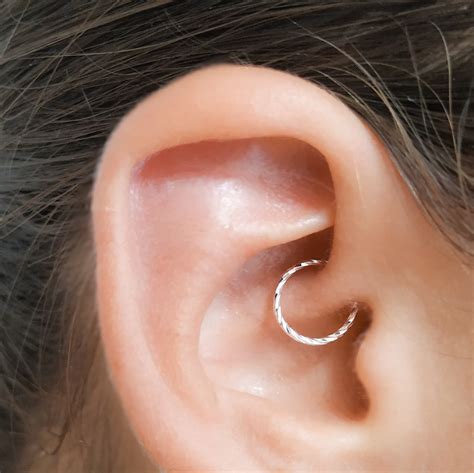 Valentines Day 16g Daith Earring Piercing Diamond Cut - Etsy