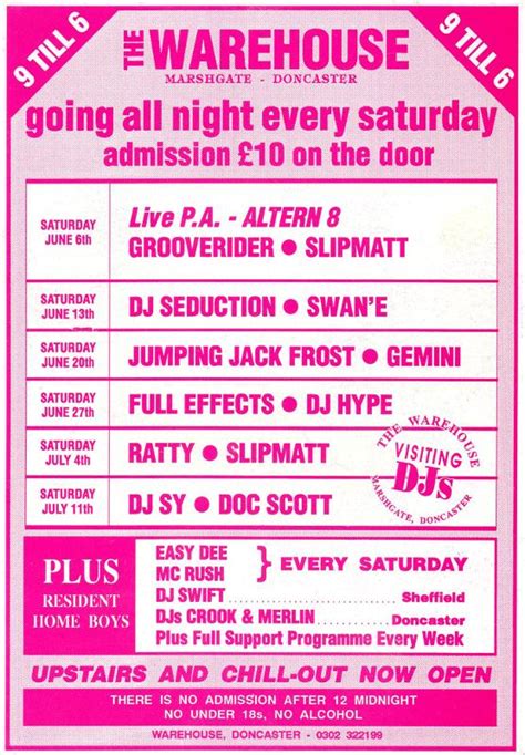 Doncaster Warehouse 1992 June - Hardcore Flyers