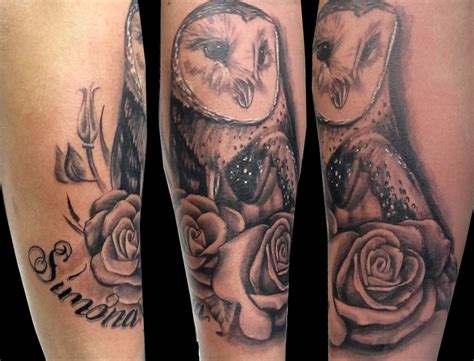 Owl and roses tattoo | by Art la mancha Gallardo at Just Dea… | Flickr