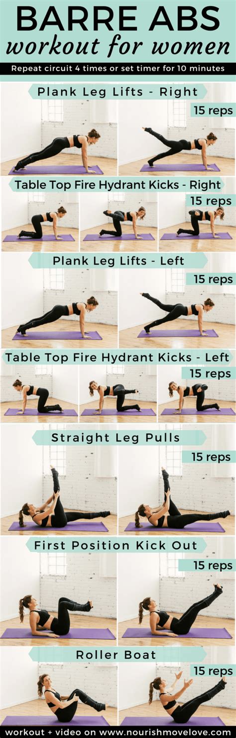 10 Minute Barre Abs Workout | barre | barre workout | barre exercises ...