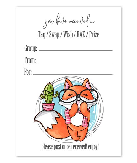 Tag Inserts Free Printables For Swaps Tags RAK and Prizes