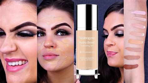 Neutrogena Hydro Boost Foundation Review & Wear Test - YouTube