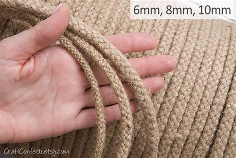 6mm Braided jute cord Burlap jute rope Plain twine Macrame | Etsy